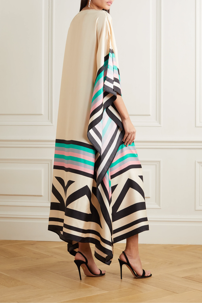 Iria | Elegant Caftan with Geometric Print