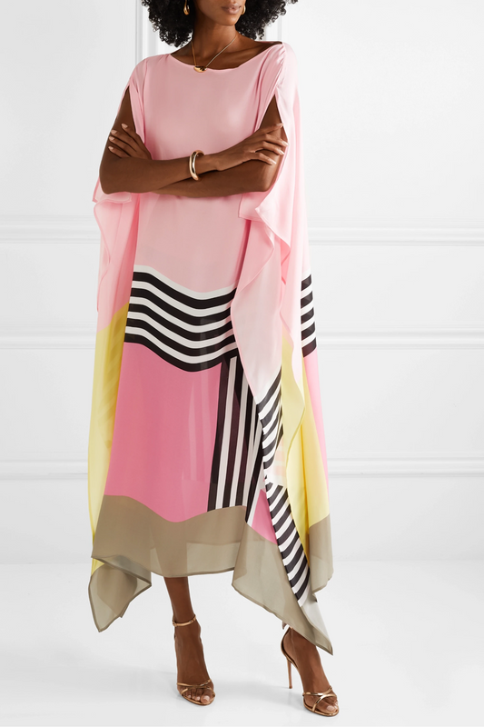 Iria | Elegant Caftan with Geometric Print